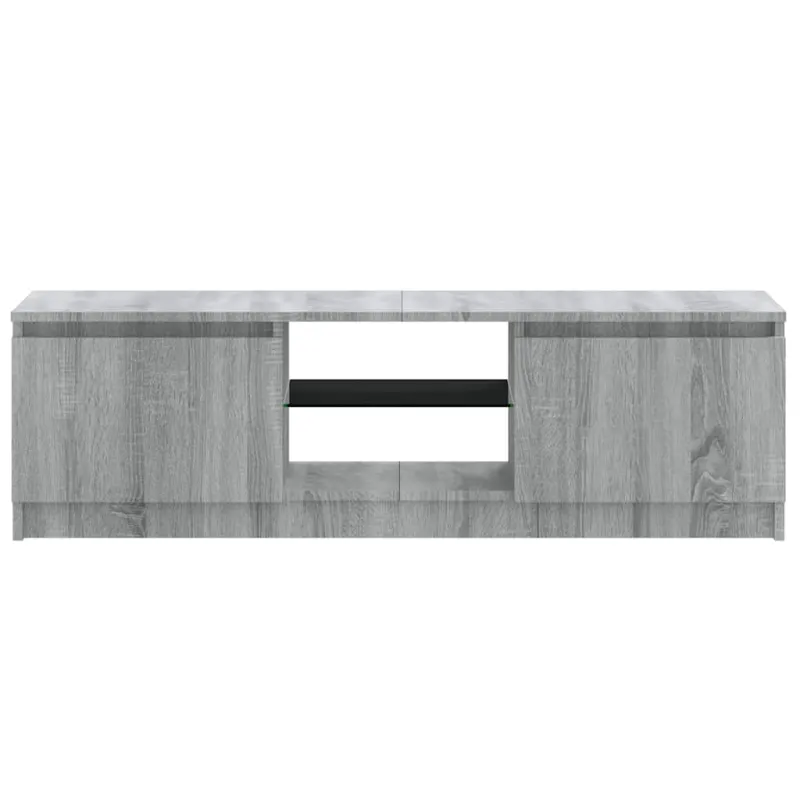 TV spintelė su LED apšvietimu, pilka ąžuolo, 120x30x36cm
