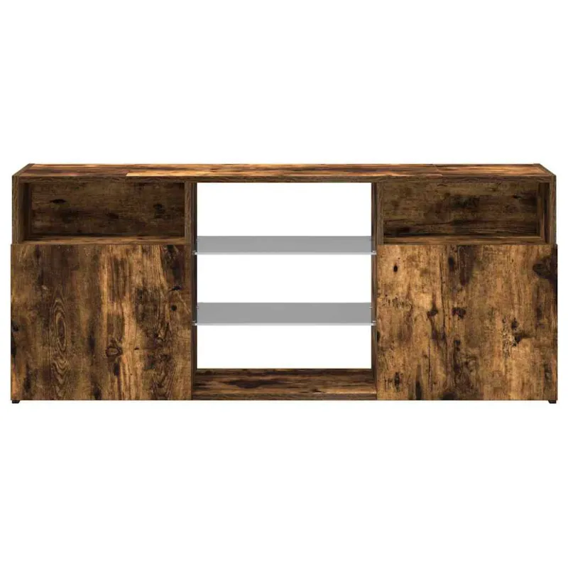 TV spintelė su LED apšvietimu, dūminio ąžuolo, 120x30x50cm