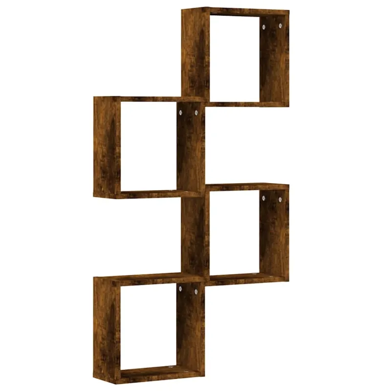 Wall Cube lentynos 4 vnt Rūkytas ąžuolas 30x15x30 cm