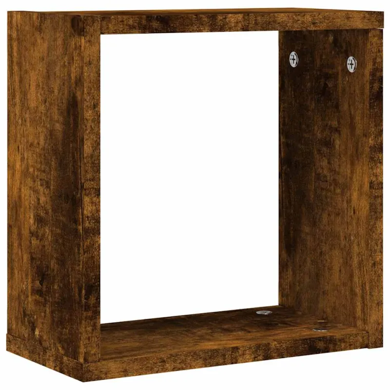 Wall Cube lentynos 4 vnt Rūkytas ąžuolas 30x15x30 cm