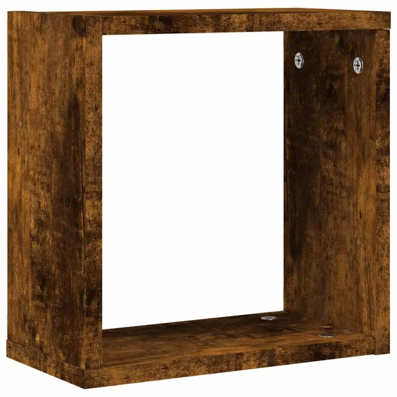 Wall Cube lentynos 6 vnt Rūkytas ąžuolas 30x15x30 cm