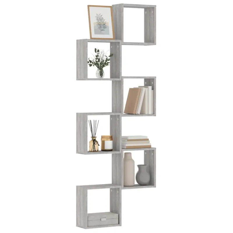 Wall Cube lentynos 6 vnt Pilka Sonoma 30x15x30 cm