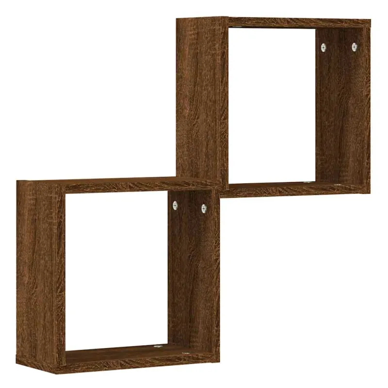Wall Cube Lentynos 2 vnt Rudas ąžuolas 30x15x30 cm