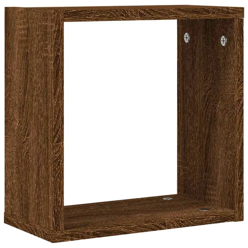 Wall Cube Lentynos 2 vnt Rudas ąžuolas 30x15x30 cm