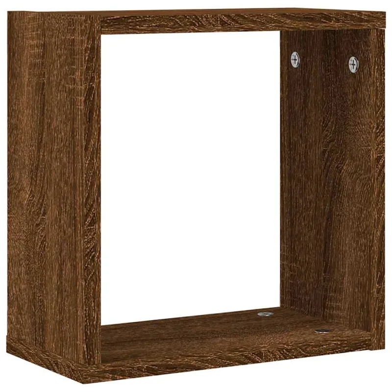 Wall Cube Lentynos 4 vnt Rudas ąžuolas 30x15x30 cm