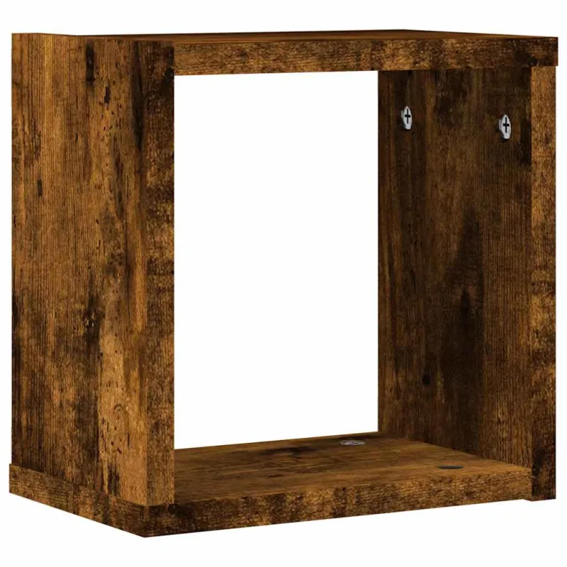 Sieninės lentynos 2 pcs Rūkyta ąžuolas 26 x 15 x 26 cm