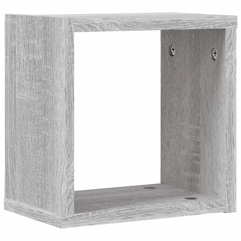 Sieninės lentynos 2 pcs Pilkas Sonoma 26 x 15 x 26 cm
