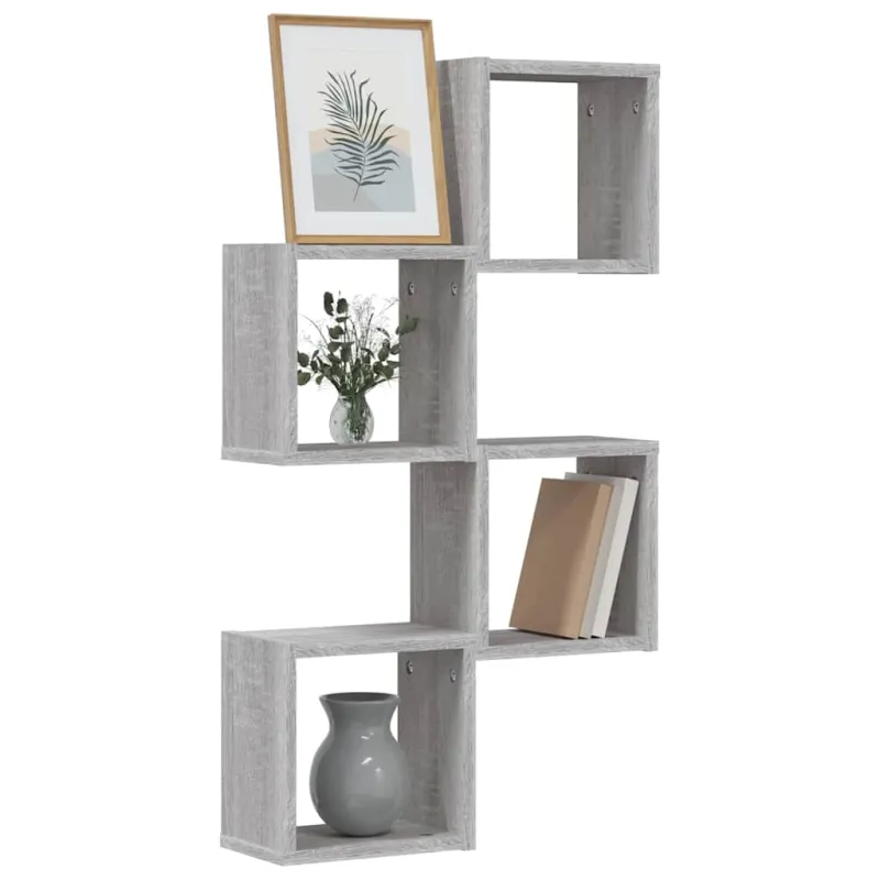 Sieninės lentynos 4 pcs Pilkas Sonoma 26 x 15 x 26 cm