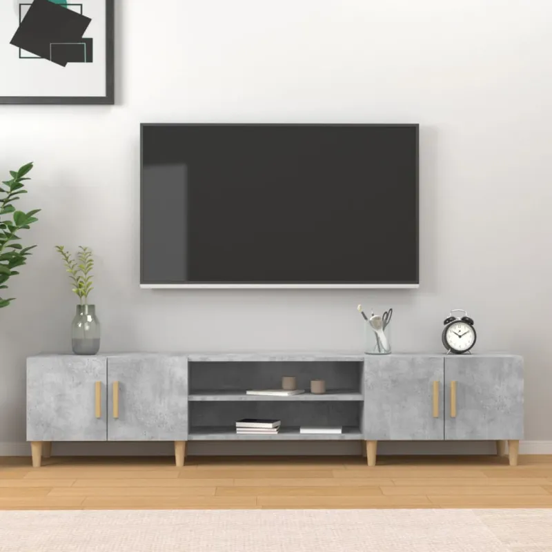 Televizoriaus spintelė, betono pilka, 180x31,5x40cm, mediena
