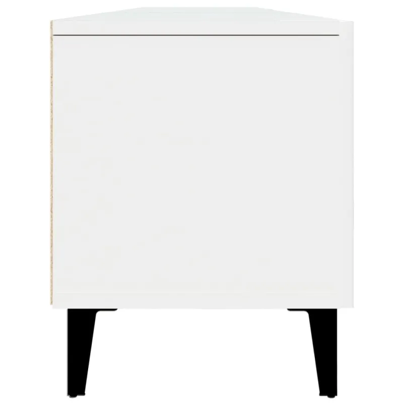 TV spintelė, balta, 180x31,5x40 cm, inžinerinė mediena