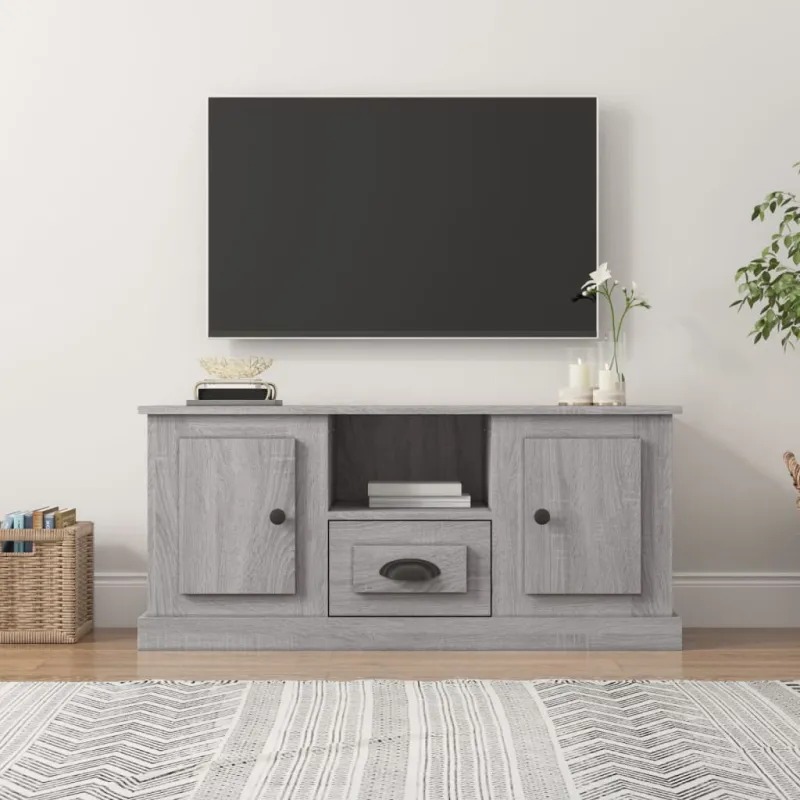 Televizoriaus spintelė, pilka ąžuolo, 100x35,5x45cm, mediena
