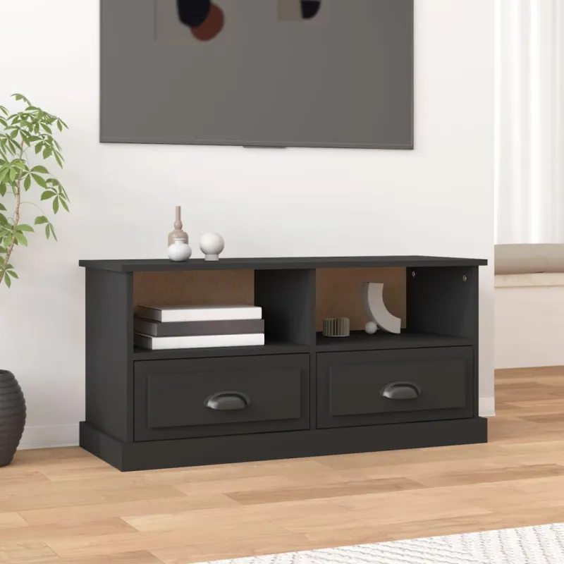 Televizoriaus spintelė, juoda, 93x35,5x45cm, apdirbta mediena