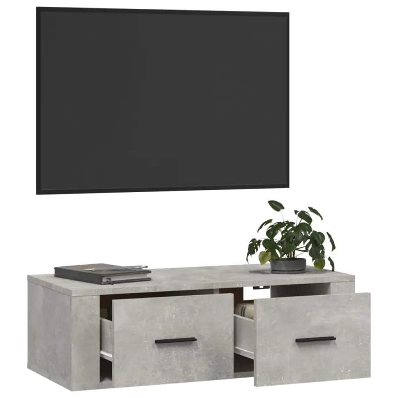 Pakabinama TV spintelė, betono pilka, 80x36x25cm, mediena