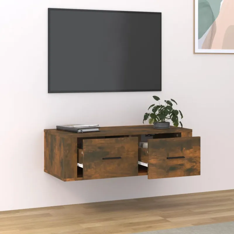 Pakabinama TV spintelė, dūminio ąžuolo, 80x36x25cm, mediena
