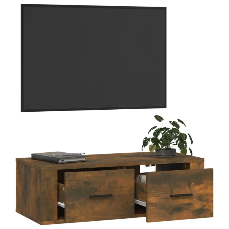 Pakabinama TV spintelė, dūminio ąžuolo, 80x36x25cm, mediena