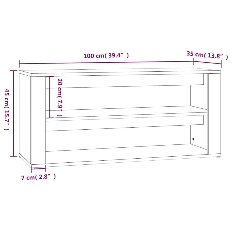 Lentyna batams, betono pilka, 100x35x45cm, apdirbta mediena