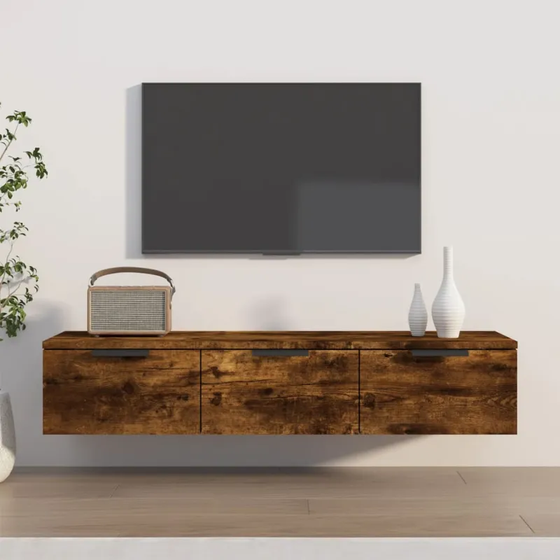 Sieninė spintelė, dūminio ąžuolo, 102x30x20cm, apdirbta mediena