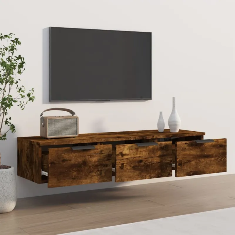Sieninė spintelė, dūminio ąžuolo, 102x30x20cm, apdirbta mediena