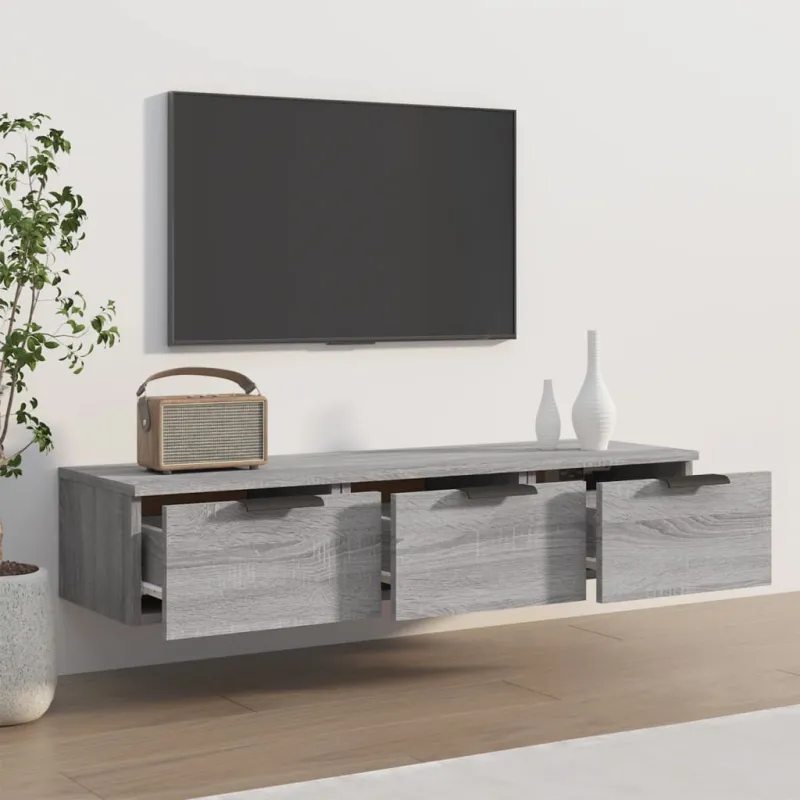 Sieninė spintelė, pilka ąžuolo, 102x30x20cm, apdirbta mediena