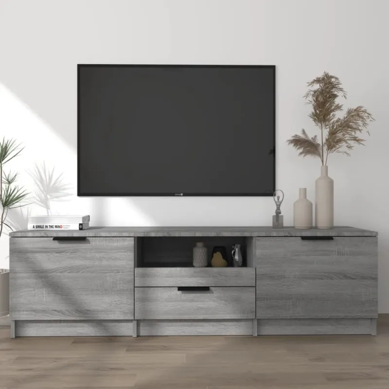 Televizoriaus spintelė, pilka ąžuolo, 140x35x40cm, mediena