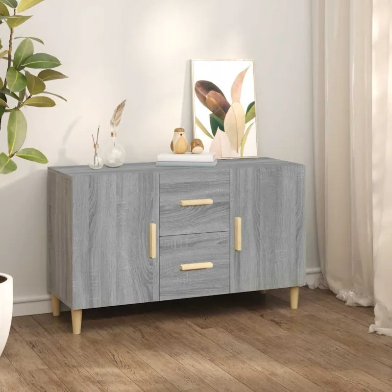 Šoninė spintelė, pilka ąžuolo, 100x36x60cm, apdirbta mediena