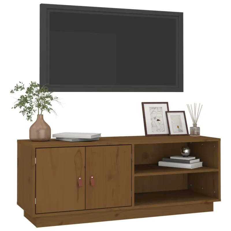 Televizoriaus spintelė, medaus ruda, 105x34x40cm, pušis
