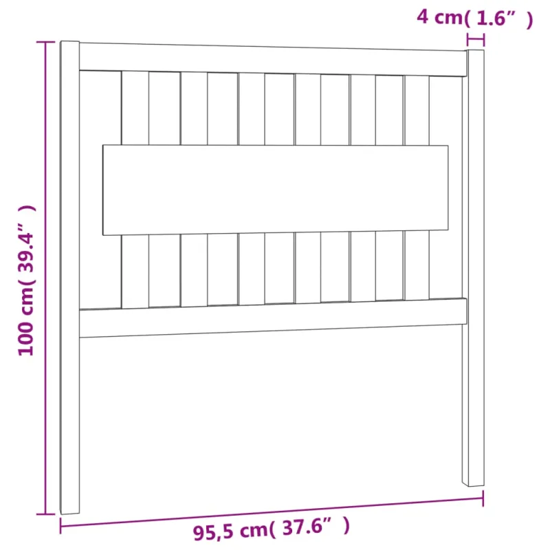 Lovos galvūgalis, 95,5x4x100cm, pušies medienos masyvas