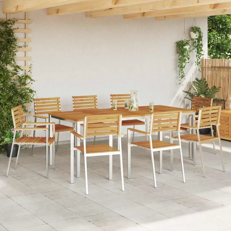 Sodo ruokailukokonaisuus 9 osaa, ruskea, kovaa akasiapuuta