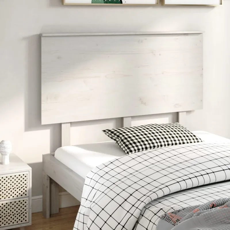 Lovos galvūgalis, baltas, 124x6x82,5cm, pušies medienos masyvas