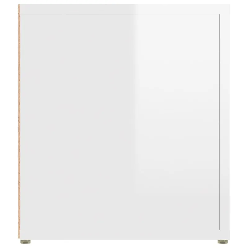 TV spintelės, 2vnt., baltos, 80x31,5x36cm, mediena, blizgios