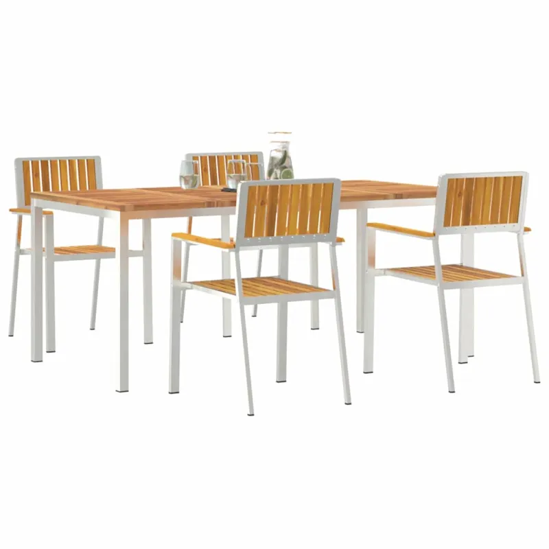 Lauko ruokailukompletti 5 osaa Ruskea Kova akasiapuu