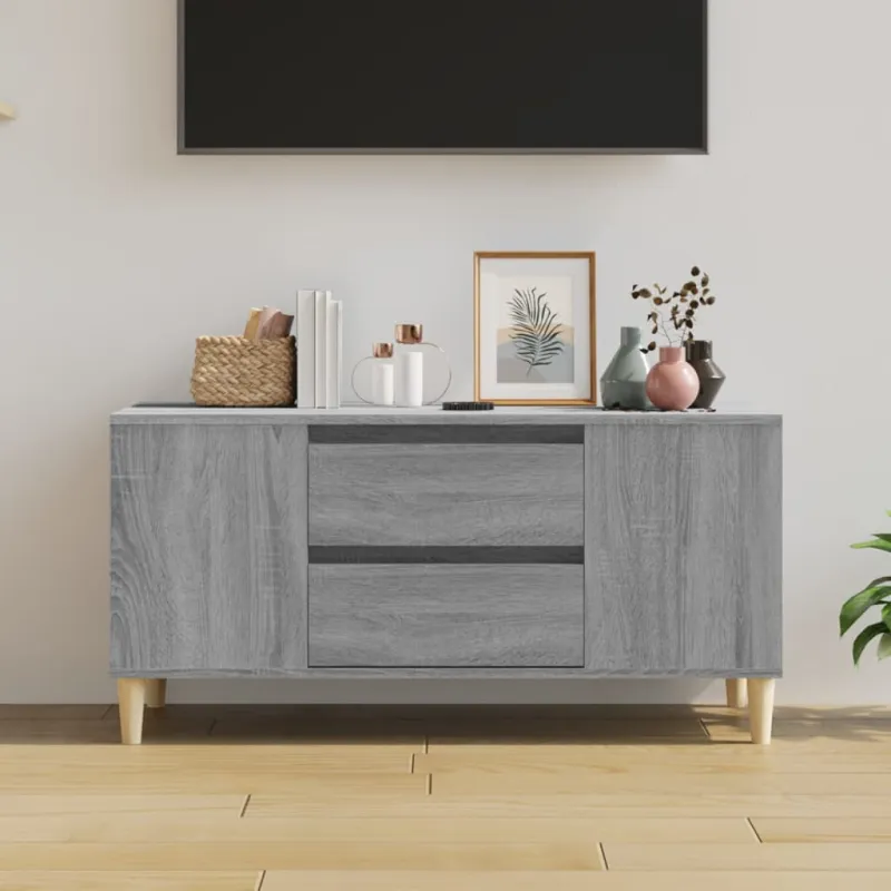 Televizoriaus spintelė, pilka ąžuolo, 102x44,5x50cm, mediena
