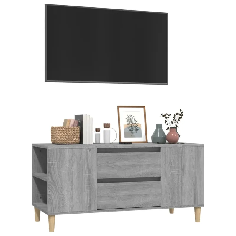 Televizoriaus spintelė, pilka ąžuolo, 102x44,5x50cm, mediena