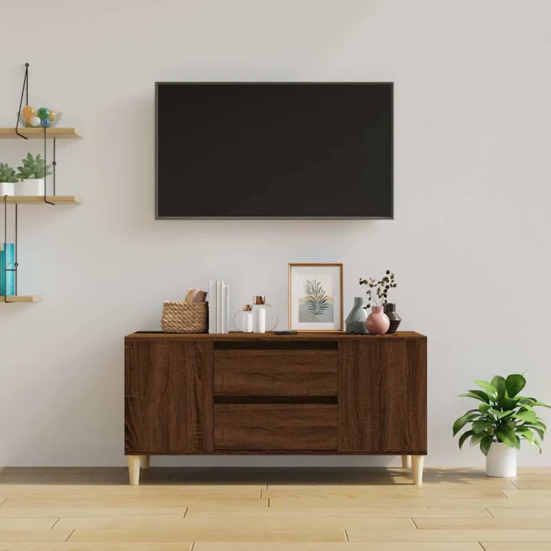 Televizoriaus spintelė, ruda ąžuolo, 102x44,5x50cm, mediena