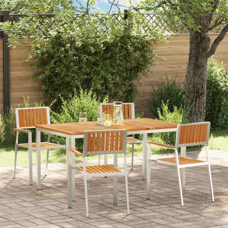 Lauko ruokailukokonaisuus 5 osaa Ruskea Kestävä teakki puu