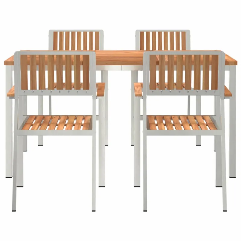 Lauko ruokailukokonaisuus 5 osaa Ruskea Kestävä teakki puu