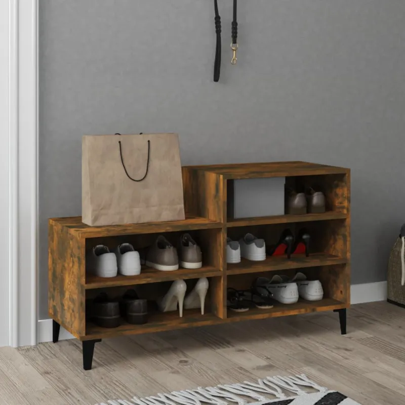 Spintelė batams, dūminio ąžuolo, 102x36x60cm, apdirbta mediena
