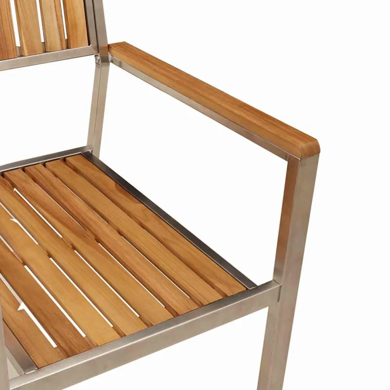 Lauko ruokailuryhmä 9 osaa Ruskea Kestävä teakki puu