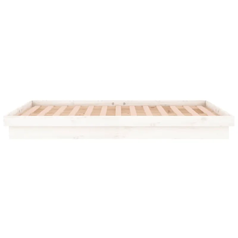 Lovos rėmas su LED, baltas, 180x200cm, mediena, itin didelis