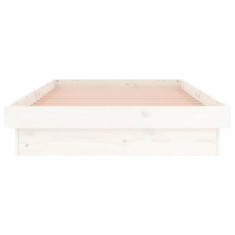 Lovos rėmas su LED, baltas, 75x190cm, mediena, vienvietis