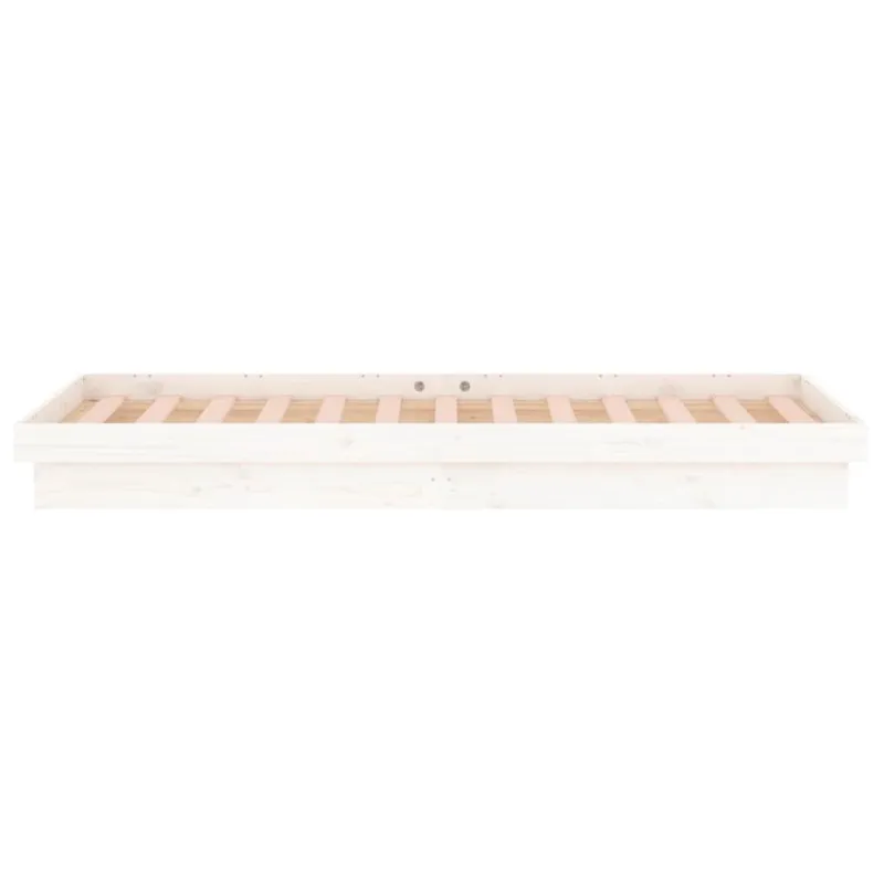Lovos rėmas su LED, baltas, 75x190cm, mediena, vienvietis