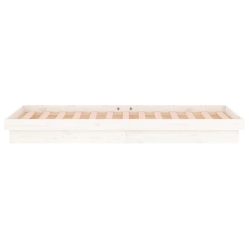 Lovos rėmas su LED, baltas, 90x190cm, mediena, vienvietis