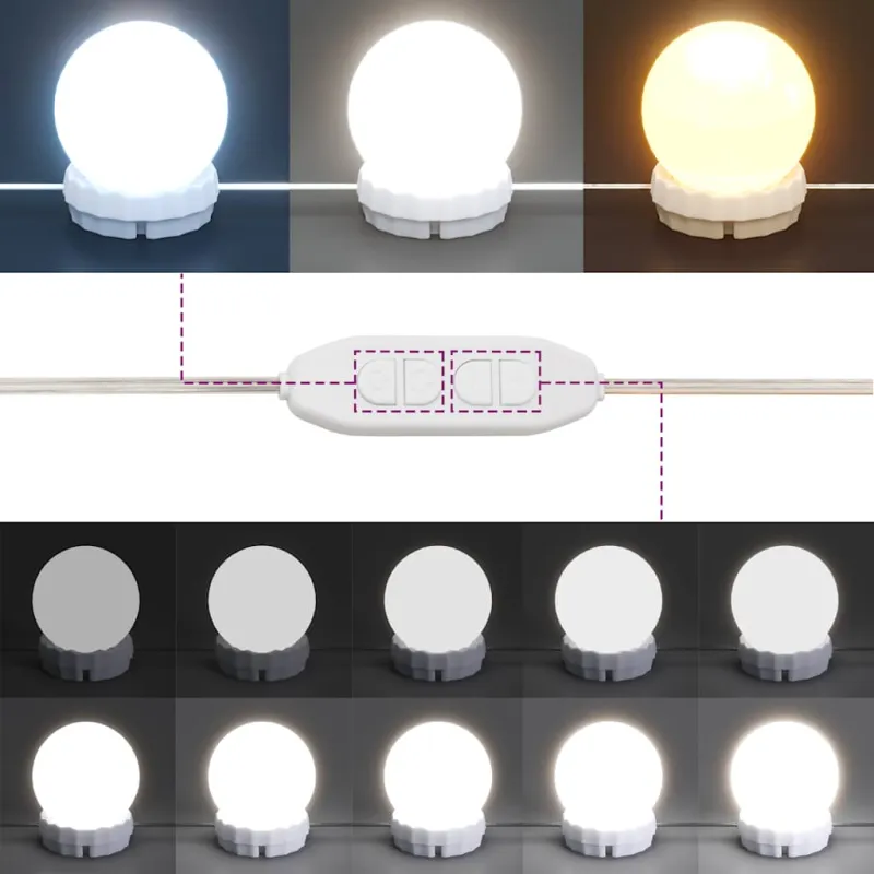 Kosmetinis staliukas su LED, 95x50x133,5cm, pušies masyvas