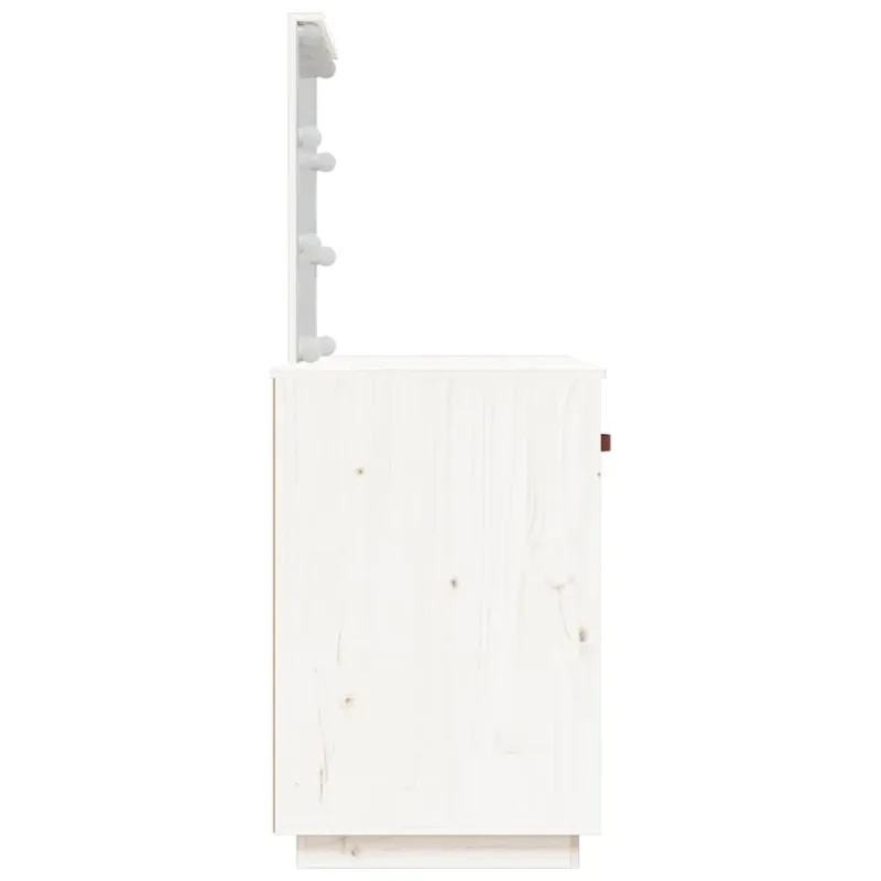 Kosmetinis staliukas su LED, baltas, 95x50x133,5cm, pušis
