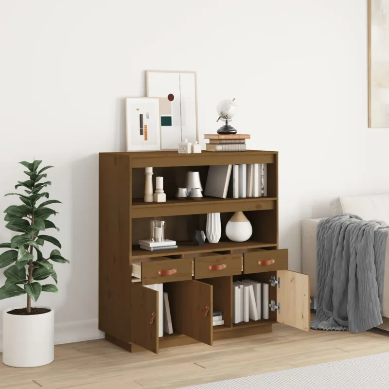 Komoda, medaus ruda, 100x40x108,5cm, pušies medienos masyvas