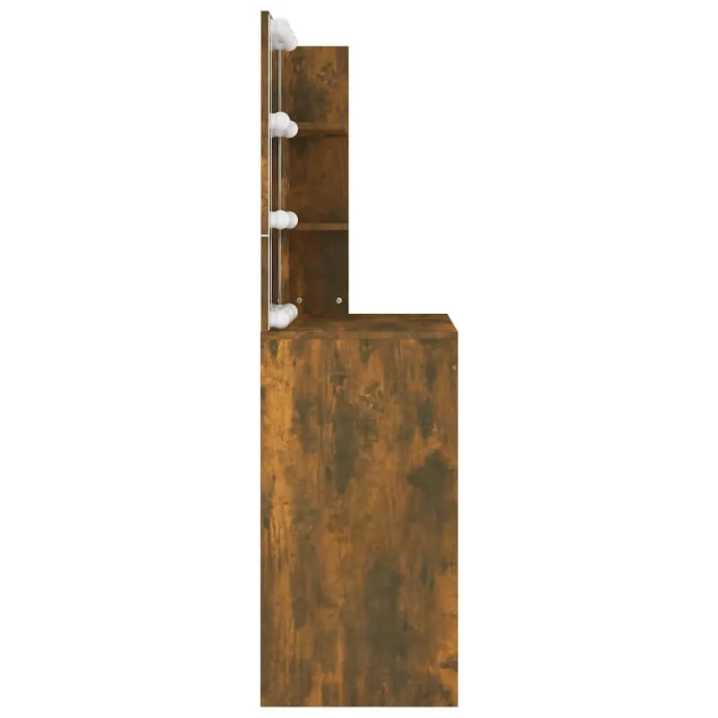 Kosmetinis staliukas su LED, rudas ąžuolo, 74,5x40x141cm