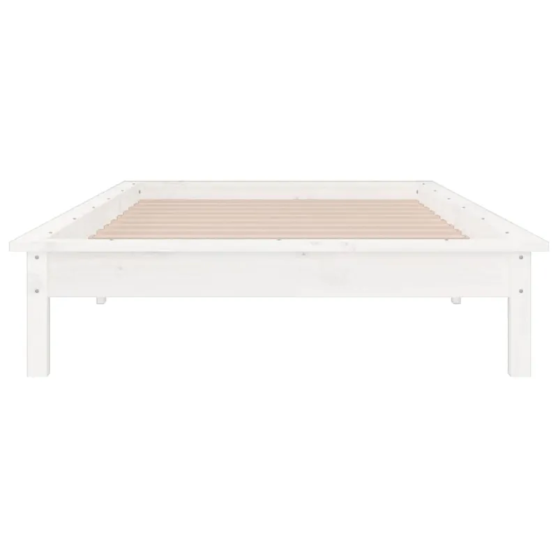 Lovos rėmas su LED, baltas, 90x190cm, mediena, vienvietis