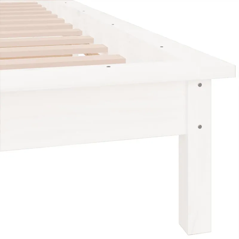 Lovos rėmas su LED, baltas, 90x190cm, mediena, vienvietis