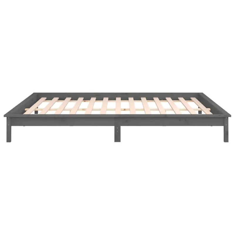 Lovos rėmas su LED, pilkas, 120x190cm, mediena, dvivietis