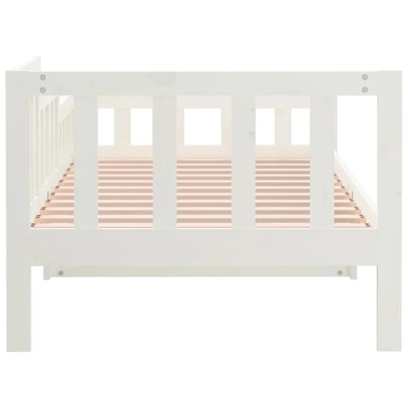 Lova be čiužinio, balta, 80x200cm, pušies medienos masyvas